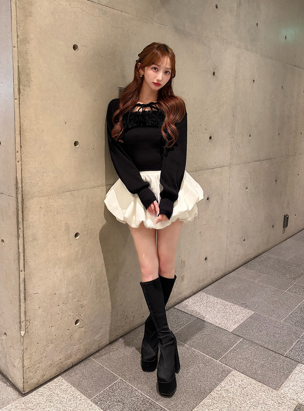 ファーキャミソール×ボレロニットアンサンブル