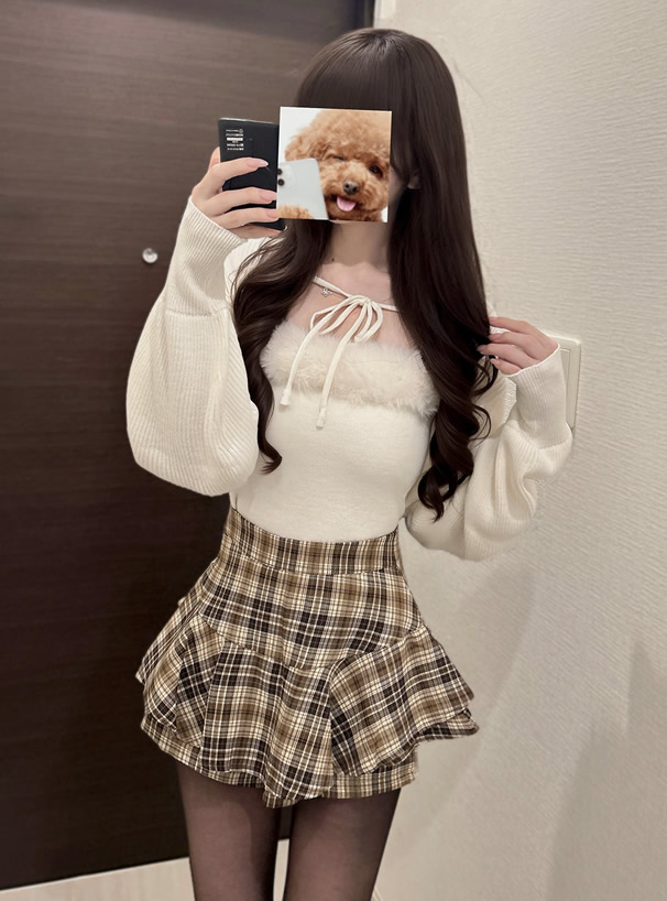 ファーキャミソール×ボレロニットアンサンブル[an1918] | レディース