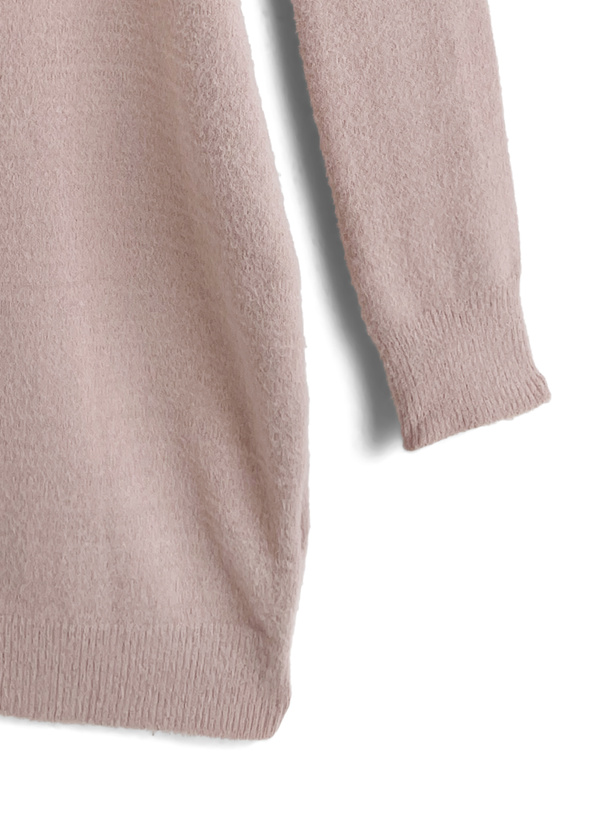 2Wayビッグカラーシャギーニットミニワンピース