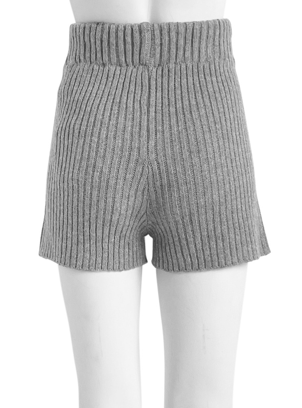 ハイウエストリブニットショートパンツ