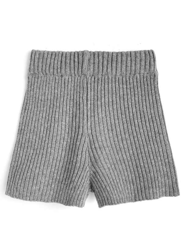 ハイウエストリブニットショートパンツ