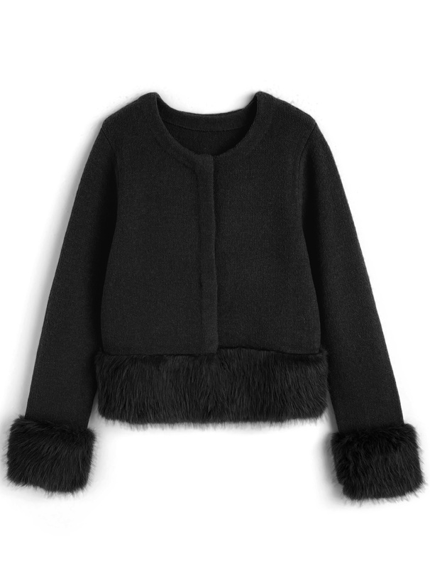 ファーニットカーディガン