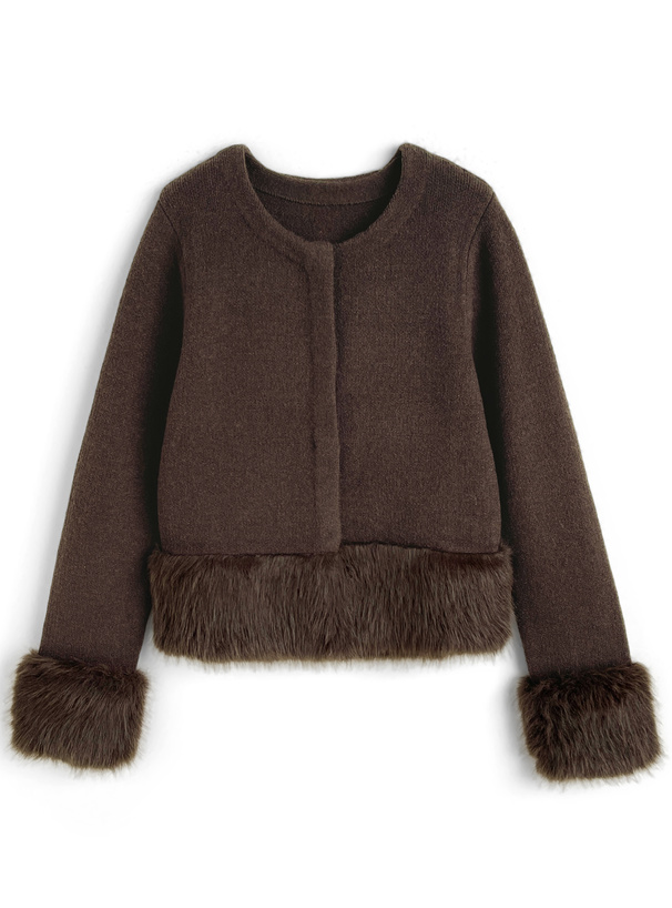 ファーニットカーディガン