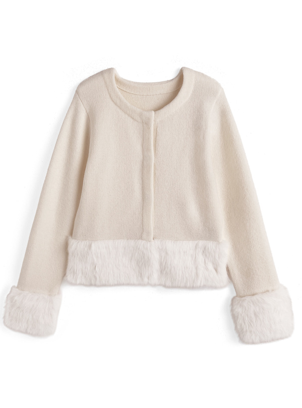 ファーニットカーディガン