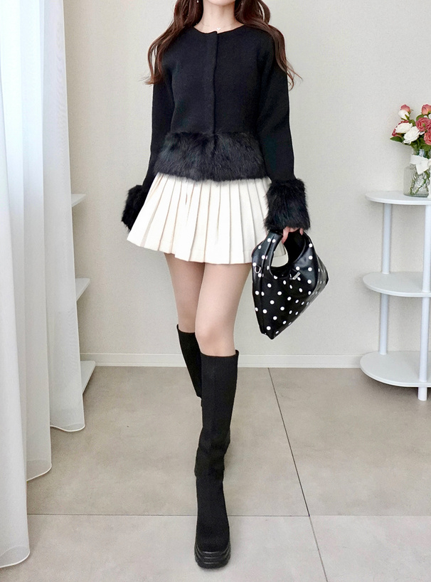 ファーニットカーディガン