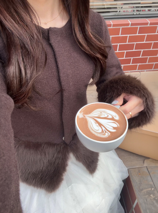 ファーニットカーディガン