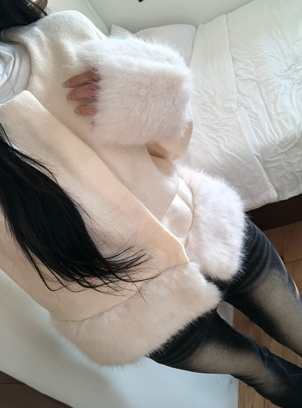 ファーニットカーディガン