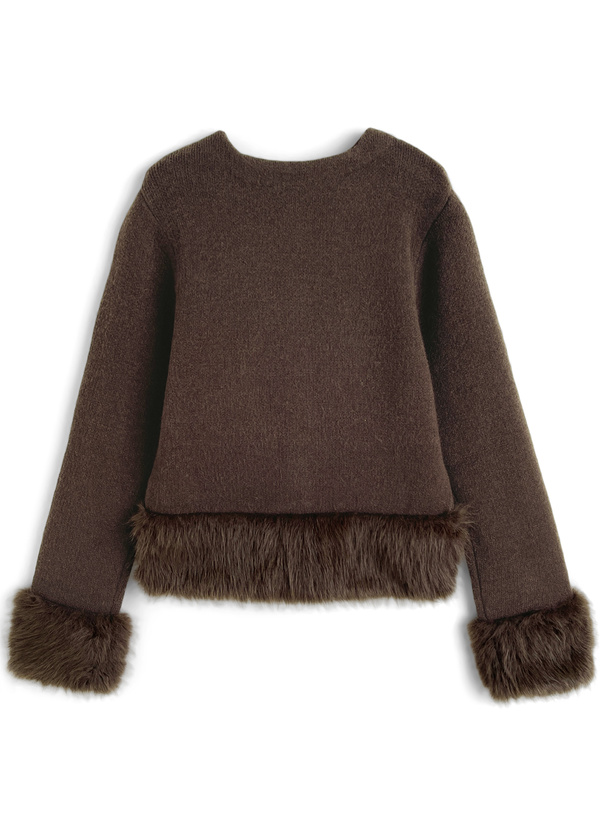 ファーニットカーディガン