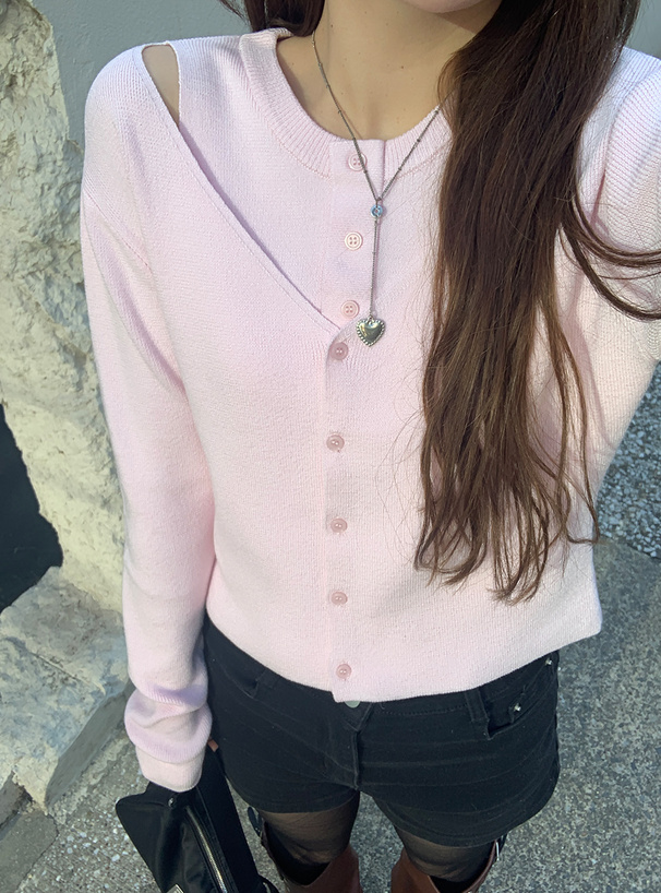 レイヤード風ニットトップス