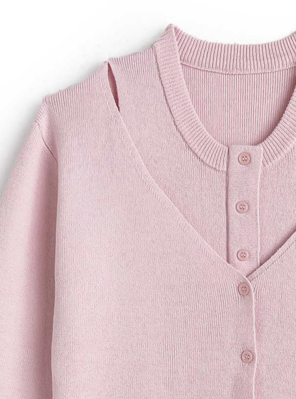 レイヤード風ニットトップス