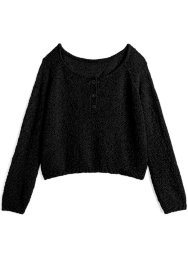 ヘンリーネックニットトップス