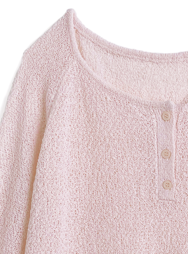 ヘンリーネックニットトップス