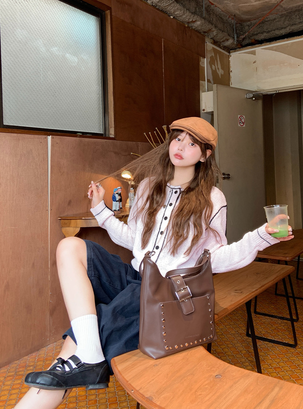 ライン配色カーディガン