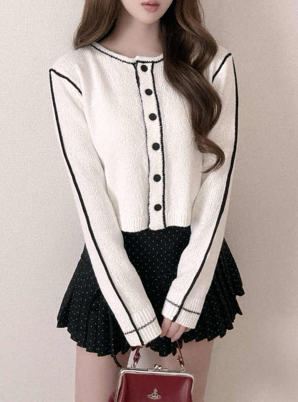 ライン配色カーディガン