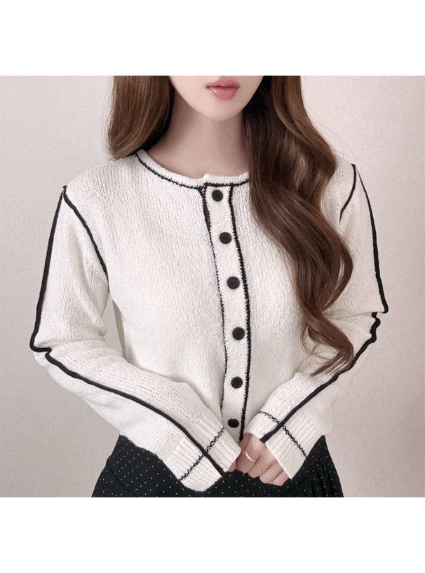 ライン配色カーディガン