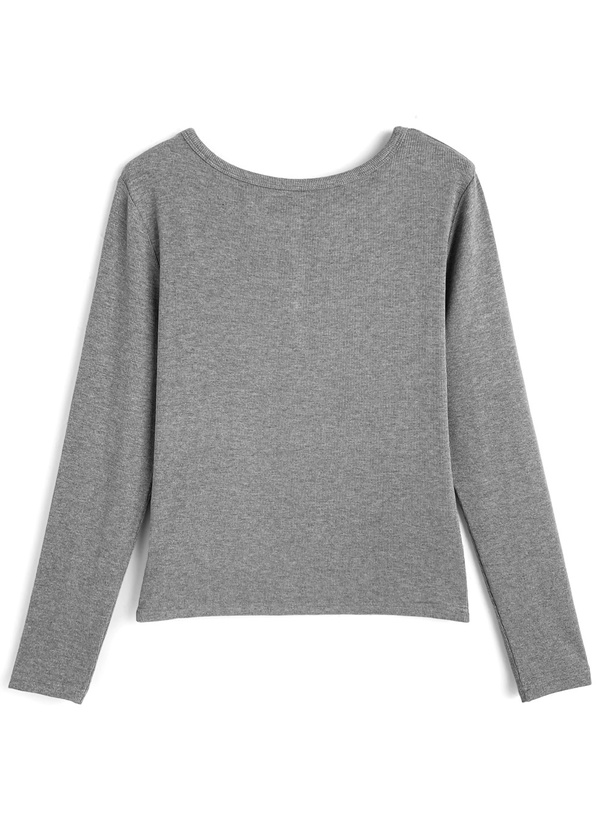 ヘンリーネックリブトップス