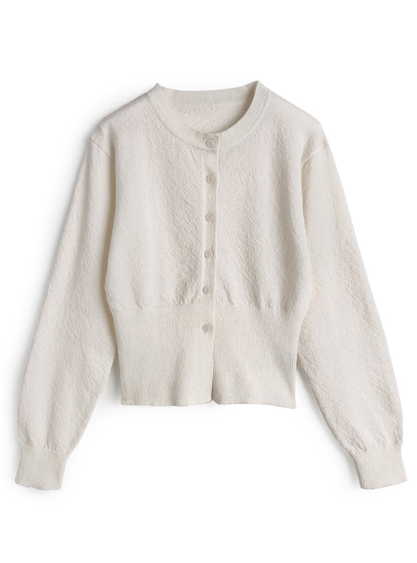 ウエストシェイプニットカーディガン