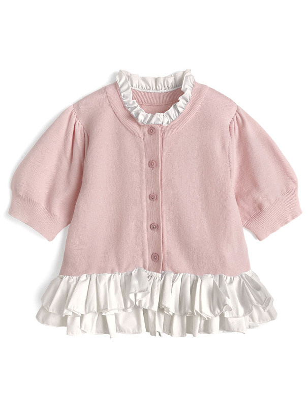 フリルドッキングニットカーディガン