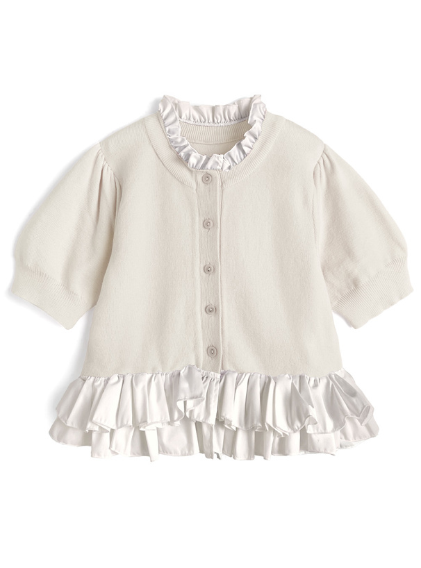 フリルドッキングニットカーディガン