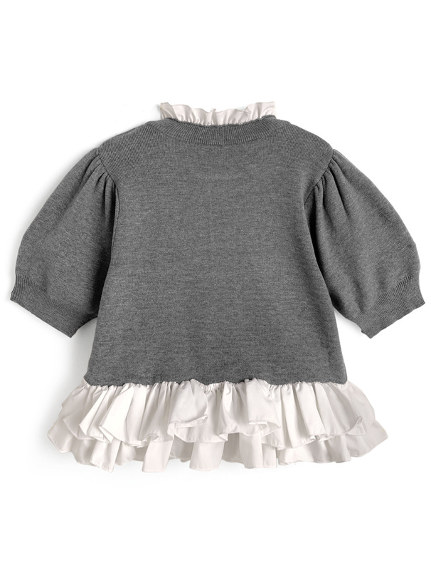 フリルドッキングニットカーディガン