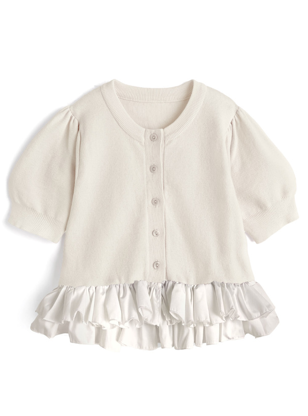 フリルドッキングニットカーディガン