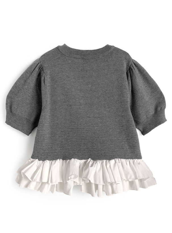 フリルドッキングニットカーディガン