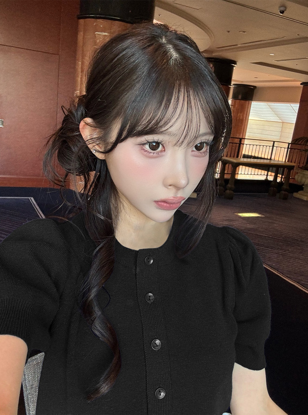 フリルドッキングニットカーディガン