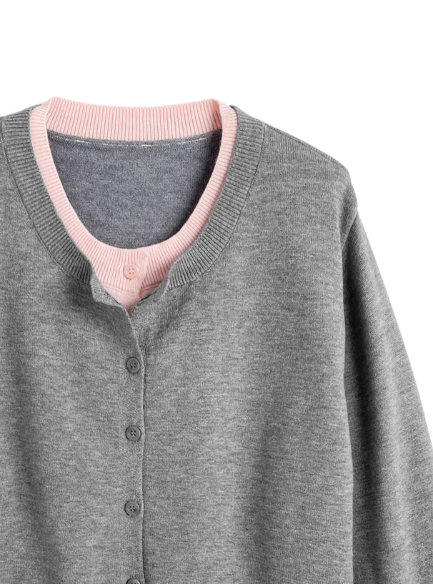 配色レイヤード風ニットカーディガン