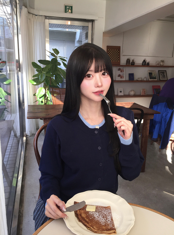 配色レイヤード風ニットカーディガン