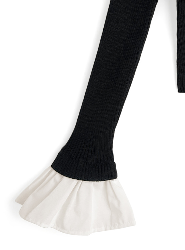 フリルオフショルダーニットトップス