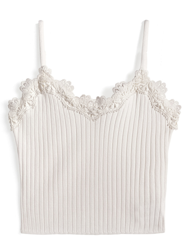 レースリブニットキャミソール