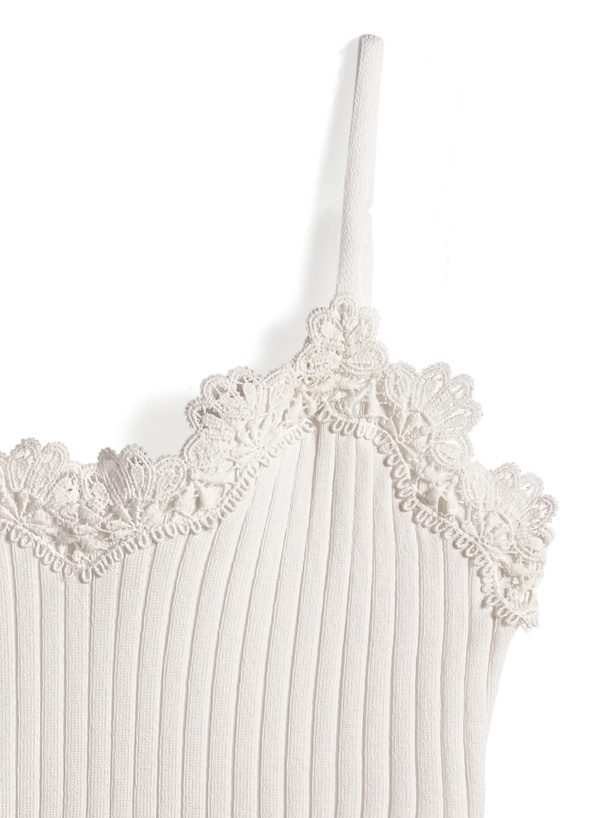 レースリブニットキャミソール