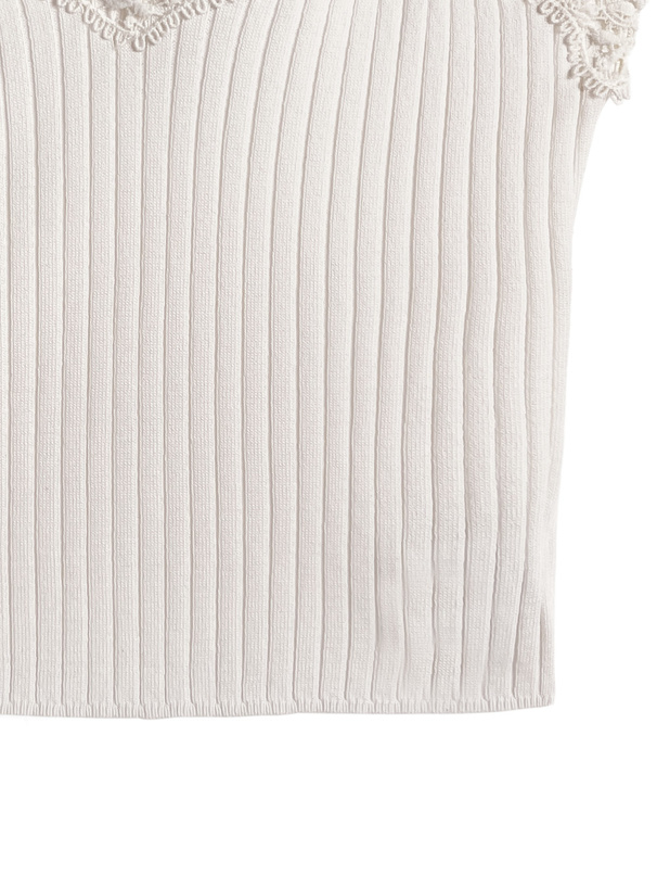 レースリブニットキャミソール