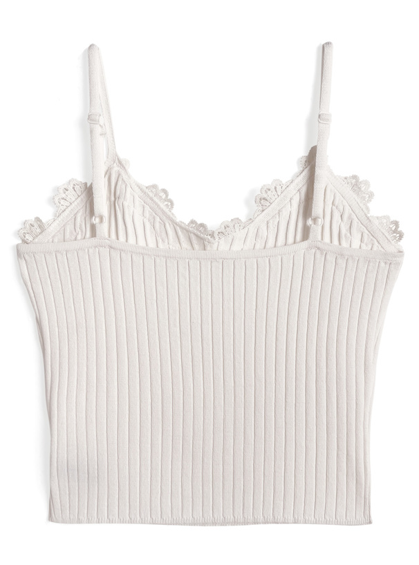 レースリブニットキャミソール