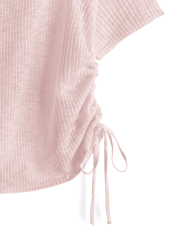 サイドドロストシアーニットトップス