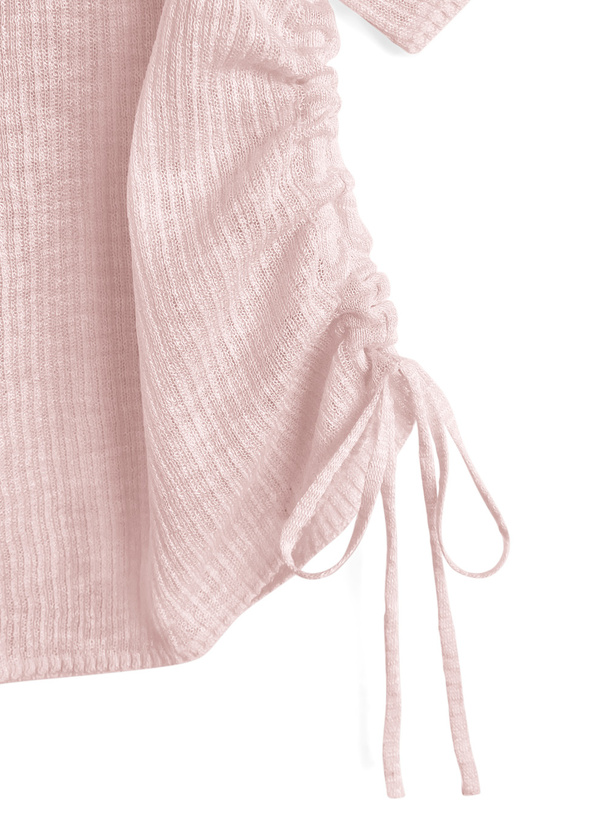 サイドドロストシアーニットトップス