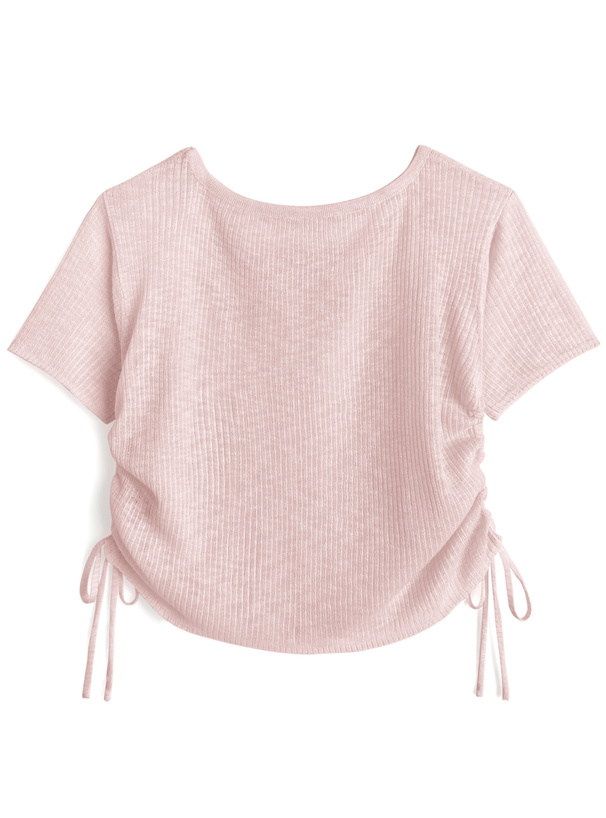 サイドドロストシアーニットトップス