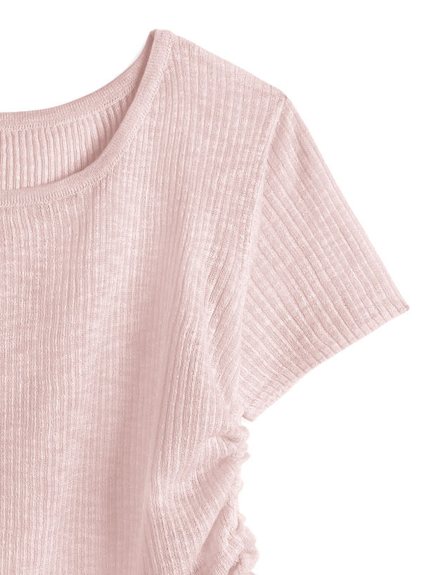 サイドドロストシアーニットトップス