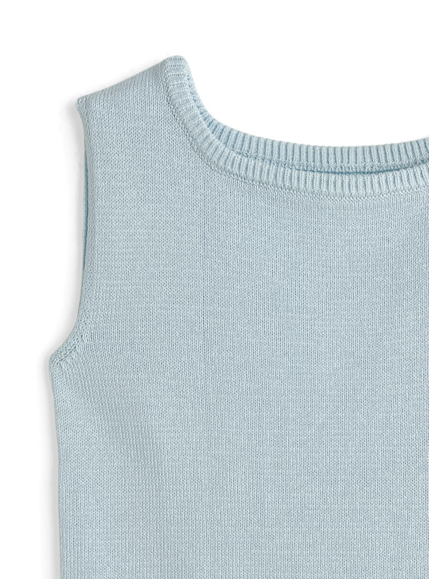 レースドッキングノースリーブニットトップス