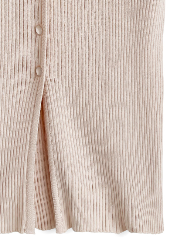 前後2Wayレースネックリブニットカーディガン