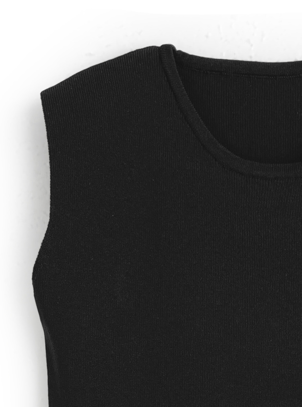 バルーンペプラムノースリーブニットトップス