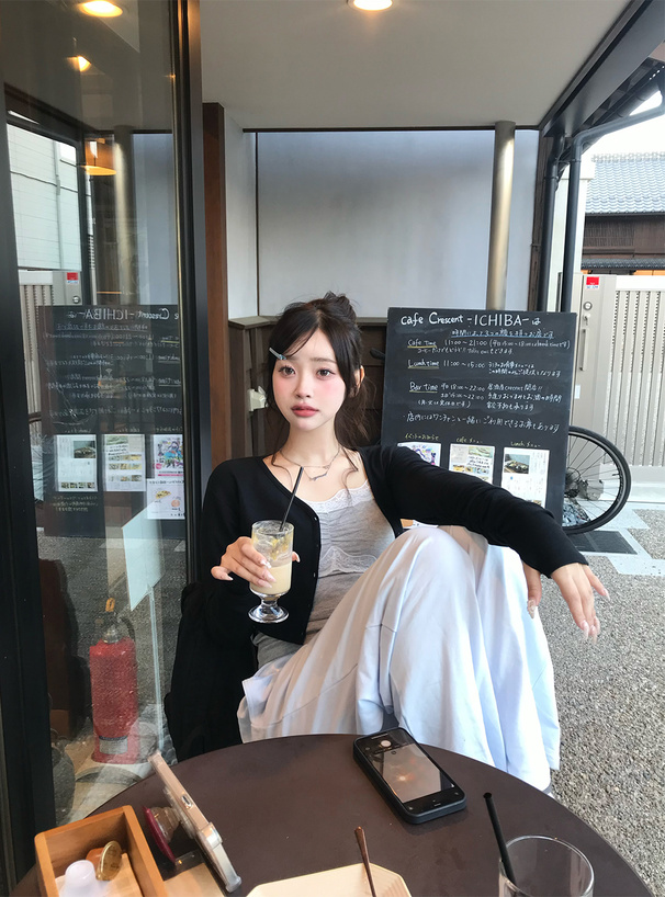 レースリブキャミソール