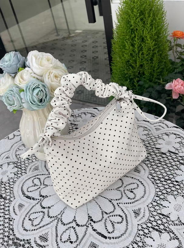 ドット柄ギャザーハンドルバッグ[ana17]