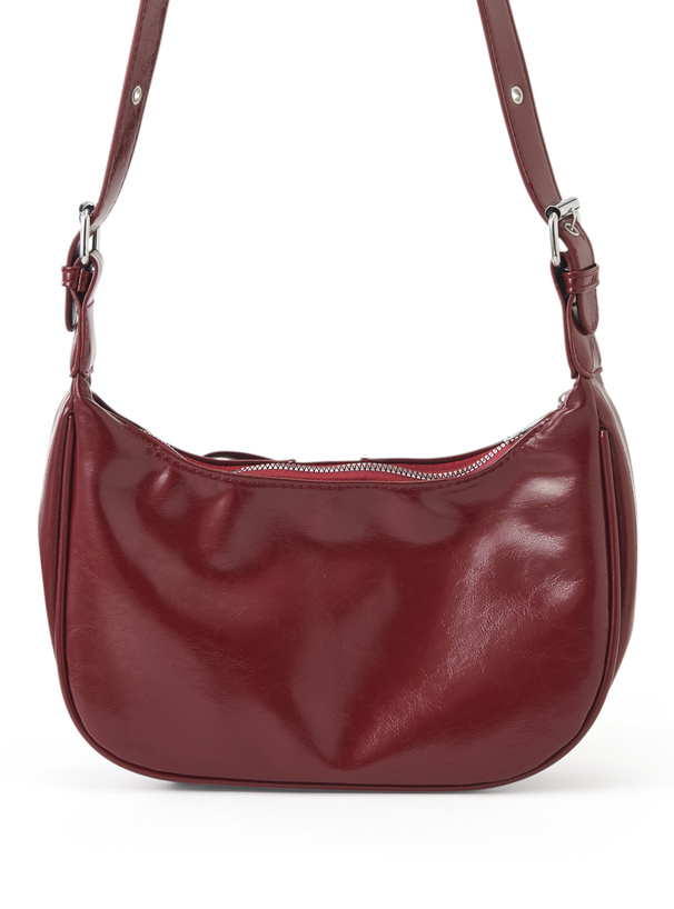 レースアップエナメルショルダーバッグ