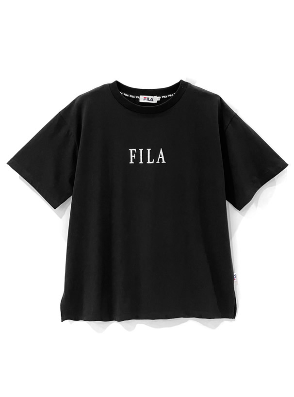 FILAロゴ刺繍サイドスリットTシャツ