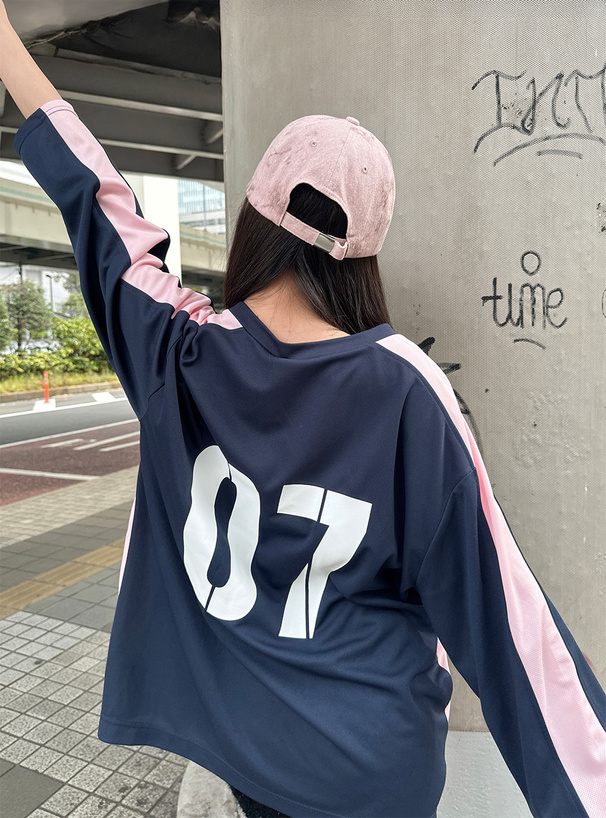 ロゴプリントブロックスポーツトップス
