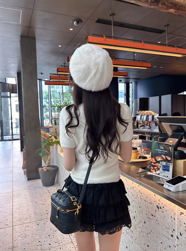 インパン裏地付レースティアードミニスカート