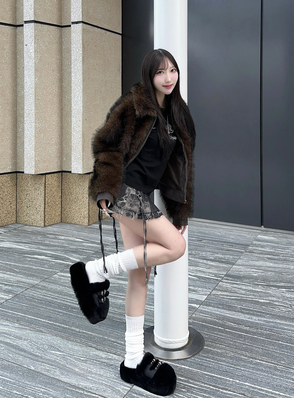 ファーレザージャケット[ask133] | レディースファッション通販の