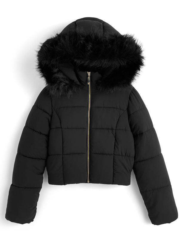 ファー付き黒ダウンジャケット ブラウン ダウンジャケット ファー付き