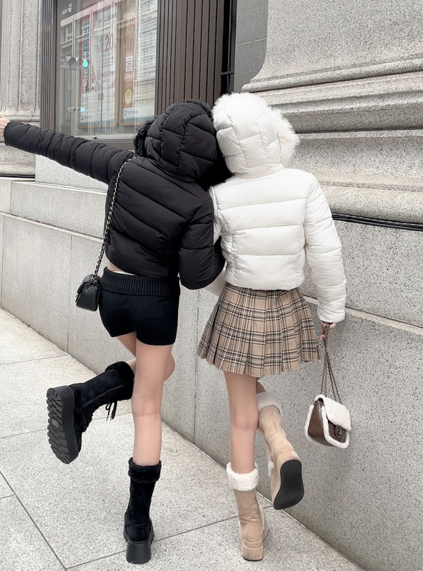 2Wayフード付きファーダウンジャケット[ask143] | レディース